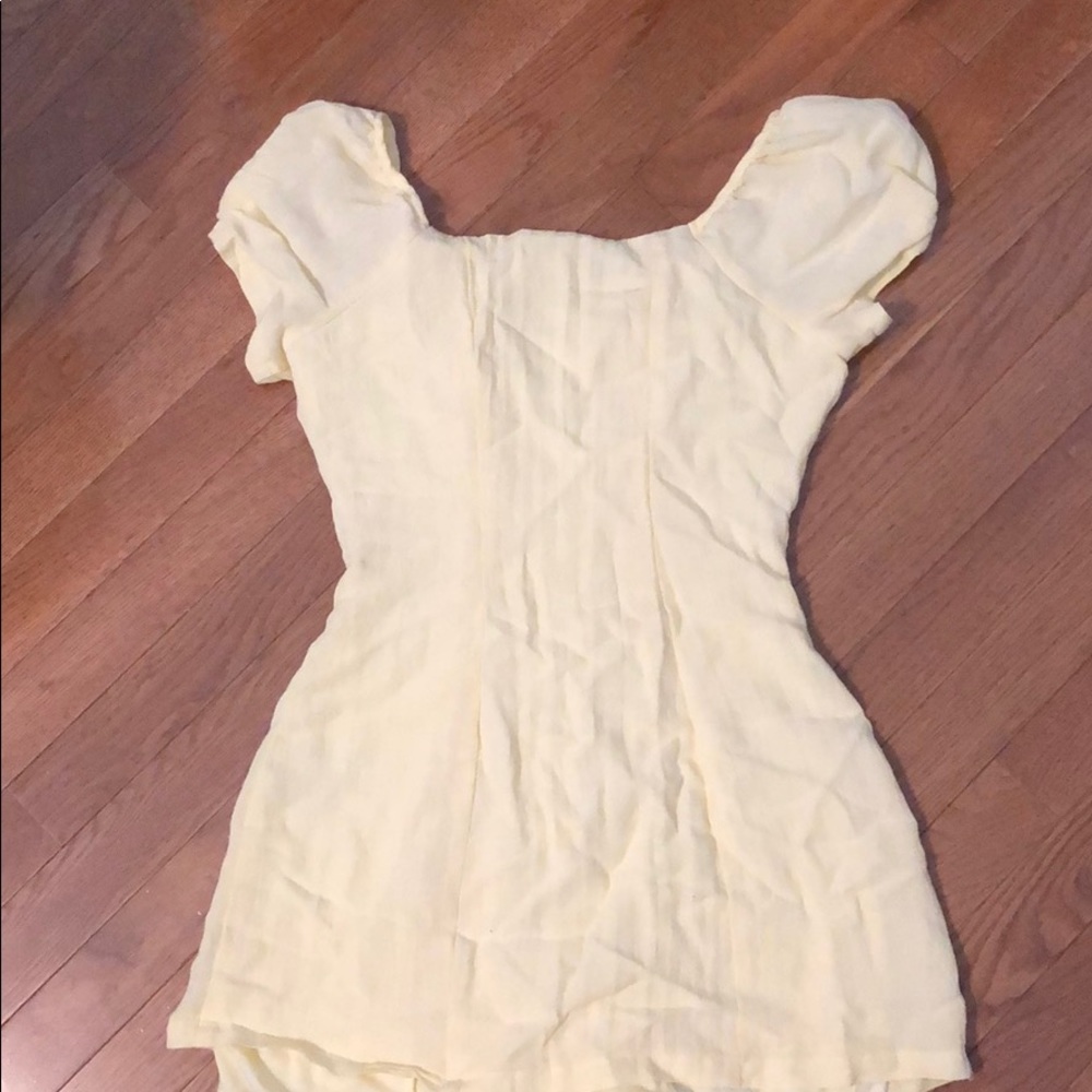 Yellow button down mini dress - Picture 3 of 4
